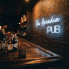 Pub Neon Sign Custom, Name Block Letter LED Light, Home Bar Decor