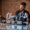 Pub Neon Sign Custom, Name Est Date LED Light, Home Bar Wall Decor