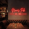 Pub Neon Sign Custom, Name Est Date LED Light, Home Bar Wall Decor