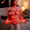 Quote Neon Sign Custom, Couple Names Heart LED Light, Bedroom Wall Decor
