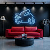 Racing Motorbike Neon Light Sign - Personalized Sport Bike Blue
