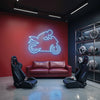 Racing Motorbike Neon Light Sign - Personalized Sport Bike Blue