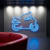 Racing Motorbike Neon Light Sign - Personalized Sport Bike Blue