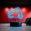 Racing Motorbike Neon Light Sign - Personalized Sport Bike Blue