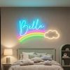 Rainbow Neon Sign Custom, Name Cloud LED Light, Kids Room Wall Decor