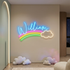 Rainbow Neon Sign Custom, Name Cloud LED Light, Kids Room Wall Decor