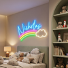 Rainbow Neon Sign Custom, Name Cloud LED Light, Kids Room Wall Decor