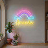 Rainbow Neon Sign with Name, Custom Cloud LED Light, Kids Room Wall Decor