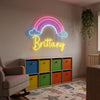 Rainbow Neon Sign with Name, Custom Cloud LED Light, Kids Room Wall Decor