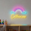 Rainbow Neon Sign with Name, Custom Cloud LED Light, Kids Room Wall Decor