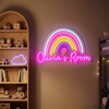 Rainbow Room Neon Sign Custom, Name Heart LED Light, Kids Room Decor