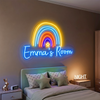 Rainbow Room Neon Sign with Name, Custom Star LED Light, Kids Room Decor