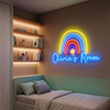 Rainbow Room Neon Sign with Name, Custom Star LED Light, Kids Room Decor
