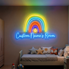 Rainbow Room Neon Sign with Name, Custom Star LED Light, Kids Room Decor