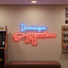 Rifle Neon Sign Custom, Name Hunting LED Light, Man Cave Wall Decor