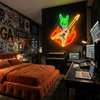 Rock Music Neon Sign Custom, Guitar LED Light, Music Room Band Wall Decor
