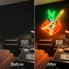 Rock Music Neon Sign Custom, Guitar LED Light, Music Room Band Wall Decor