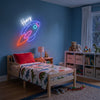 Rocket Neon Sign Custom, Name Space LED Light, Kids Room Wall Decor