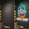 Shoe Shop Neon Sign Custom, Name Sneaker LED Light, Sneaker Store Wall Decor