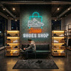Shoe Shop Neon Sign Custom, Name Sneaker LED Light, Sneaker Store Wall Decor