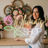 Shop Neon Sign Custom, Business Name LED Light, Boutique Storefront Wall Decor