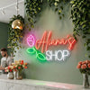 Shop Neon Sign Custom, Business Name LED Light, Boutique Storefront Wall Decor