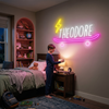 Skateboard Neon Sign Custom, Name Lightning LED Light, Kids Room Wall Decor