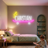 Skateboard Neon Sign Custom, Name Lightning LED Light, Kids Room Wall Decor