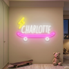 Skateboard Neon Sign Custom, Name Lightning LED Light, Kids Room Wall Decor