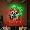 Skull Neon Sign Custom, Name LED Light, Man Cave Game Room Wall Decor Gift