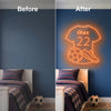 Soccer Jersey Neon Sign Custom, Name Number LED Light, Boys Room Decor