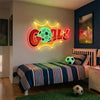 Soccer Neon Sign Custom, Goal LED Light, Kids Bedroom Wall Sports Decor Gift