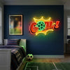 Soccer Neon Sign Custom, Goal LED Light, Kids Bedroom Wall Sports Decor Gift