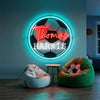 Soccer Neon Sign Custom, Name Ball Badge LED Light, Kids Room Wall Decor