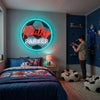 Soccer Neon Sign Custom, Name Ball Badge LED Light, Kids Room Wall Decor