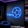 Soccer Neon Sign Custom, Name Ball LED Light, Boys Room Wall Decor