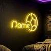 Soccer Neon Sign Custom, Name Ball LED Light, Boys Room Wall Decor