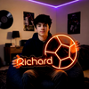 Soccer Neon Sign Custom, Name Ball LED Light, Boys Room Wall Decor