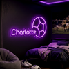 Soccer Neon Sign Custom, Name Ball LED Light, Boys Room Wall Decor