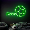 Soccer Neon Sign Custom, Name Ball LED Light, Boys Room Wall Decor