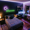 Soccer Neon Sign Custom, Name Ball LED Light, Kids Bedroom Wall Decor Gift