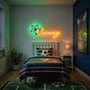 Soccer Neon Sign Custom, Name Ball LED Light, Kids Room Wall Sports Decor