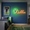 Soccer Neon Sign Custom, Name Ball LED Light, Kids Room Wall Sports Decor
