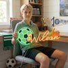 Soccer Neon Sign Custom, Name Ball LED Light, Kids Room Wall Sports Decor