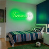 Soccer Neon Sign with Name, Ball LED Light, Kids Bedroom Wall Sports Decor