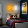 Soccer Neon Sign with Name, Ball LED Light, Kids Bedroom Wall Sports Decor