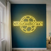 Soccer Neon Sign with Name, Custom Ball LED Light, Boys Room Decor