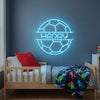 Soccer Neon Sign with Name, Custom Ball LED Light, Boys Room Decor