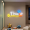 Space Neon Sign Custom, Name Rocket Planet LED Light, Boys Room Wall Decor
