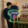 Sports Jersey Neon Sign Custom, Name Number LED Light, Boys Room Wall Decor
